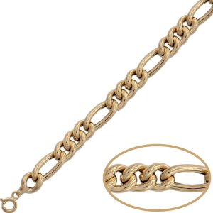 Pulsera oro 18kl hueca 3×1 – 9mm