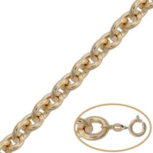 Pulsera oro 18kl rolot hueca – 12mm