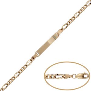 Pulsera oro 18kl placa 3×1 – 4mm