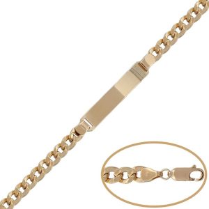 Pulsera oro 18kl placa barbada – 5.50mm