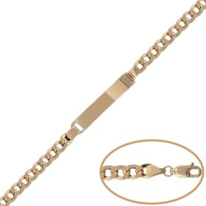 Pulsera oro 18kl placa barbada – 5mm
