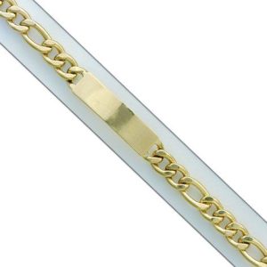 Pulsera oro 18kl hueca 3×1 placa