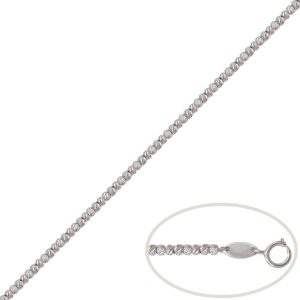 Pulsera oro blanco 18kl bolas talladas