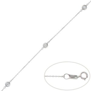 Pulsera oro blanco 18kl chatones – 4mm