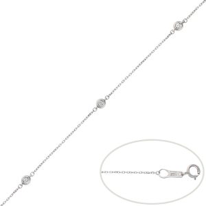 Pulsera oro blanco 18kl chatones – 3.50mm