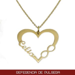 Pulsera oro 18kl corazon + nombre