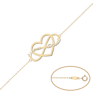 Pulsera oro 18kl corazon + infinito