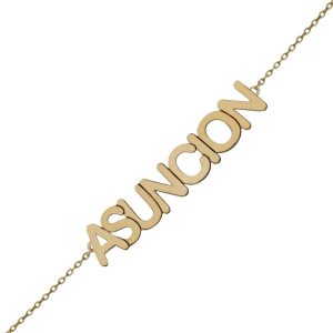 Pulsera oro 18kl nombre grande