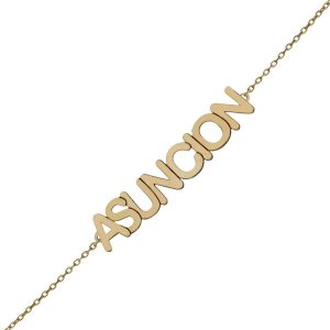 Pulsera oro 18kl nombre mediano