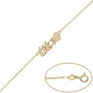Pulsera oro 18kl tita + corazon