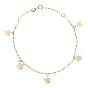 Pulsera oro 18kl mini charms estrellas