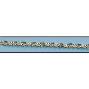 Pulsera oro 18kl bicolor troquelada