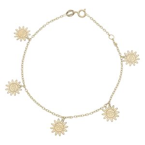 Pulsera oro 18kl mini charms sol