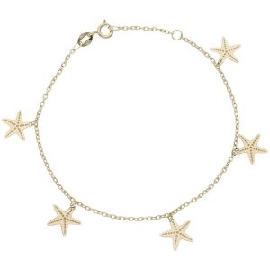 Pulsera oro 18kl mini charms estrella de mar