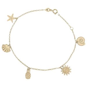 Pulsera oro 18kl mini charms mix