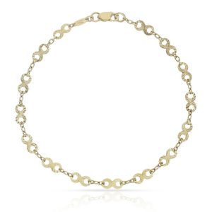 Pulsera oro 18kl infinitos tallados – 4mm