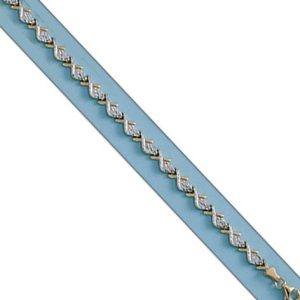 Pulsera oro 18kl bicolor troquelada