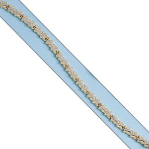 Pulsera bicolor oro 18kl troquelada