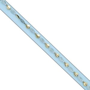 Pulsera oro 18kl tobillera bicolor