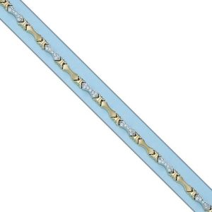 Pulsera bicolor oro 18kl circonitas