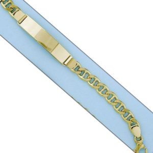 Pulsera oro 18kl ancla placa