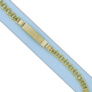 Pulsera oro 18kl ancla placa