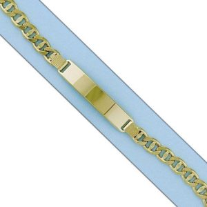 Pulsera oro 18kl ancla placa