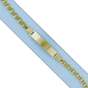 Pulsera oro 18kl ancla placa