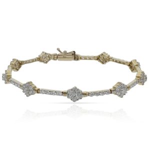 Pulsera oro 18kl roseton circonitas
