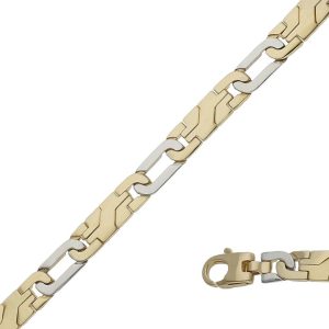 Pulsera oro 18kl fundida bicolor