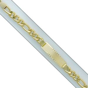 Pulsera oro 18kl hueca 3×1 placa