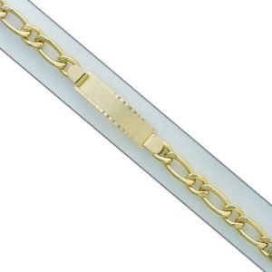 Pulsera oro 18kl hueca 1×1 placa