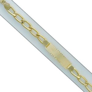 Pulsera oro 18kl hueca figaro placa