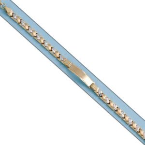 Pulsera oro 18kl bicolor placa