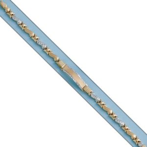 Pulsera oro 18kl bicolor placa