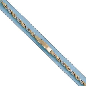 Pulsera oro 18kl bicolor placa