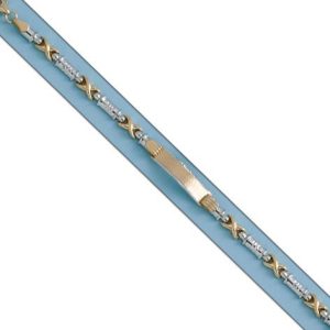 Pulsera oro 18kl bicolor placa