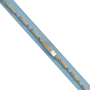 Pulsera oro 18kl bicolor placa