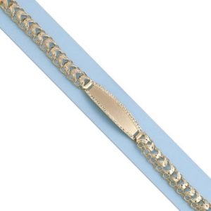 Pulsera oro 18kl princesa placa – 9mm