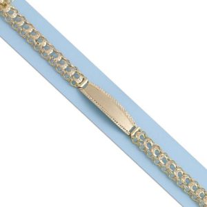 Pulsera oro 18kl princesa placa – 9mm