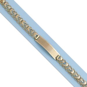 Pulsera oro 18kl princesa placa – 9mm