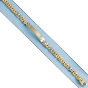 Pulsera oro 18kl maciza tallada placa