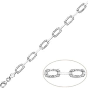 Pulsera oro blanco 18kl circonitas