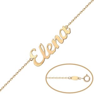 Pulsera nombre letra grande oro 18kl