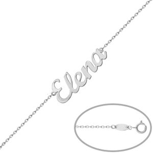 Pulsera oro blanco 18kl nombre mediano