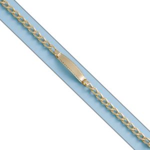 Pulsera oro 18kl hueca barbada placa