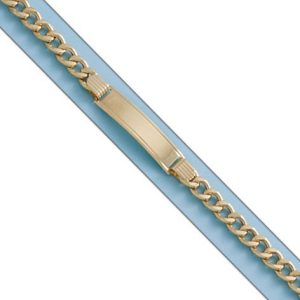 Pulsera oro 18kl hueca barbada placa