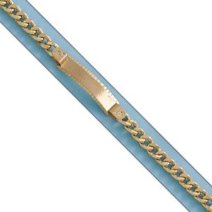 Pulsera oro 18kl hueca barbada placa