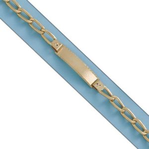 Pulsera oro 18kl hueca figaro placa