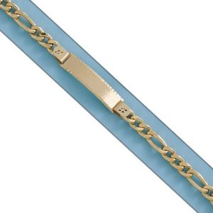 Pulsera oro 18kl hueca 3×1 placa